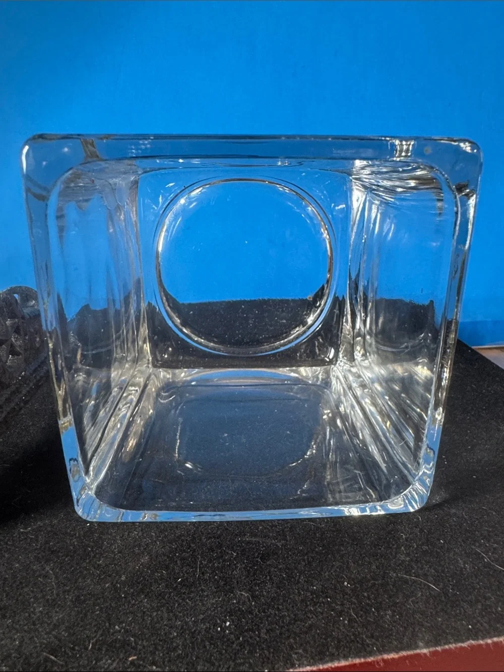 Rustic Brown Cast Iron & Clear Glass Western Candle Holder - Unbranded